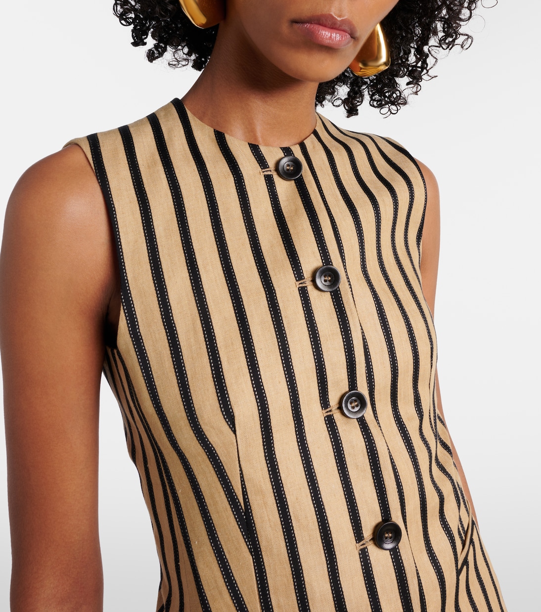 Top Rodeo rayé en lin et coton mélangés | Max Mara