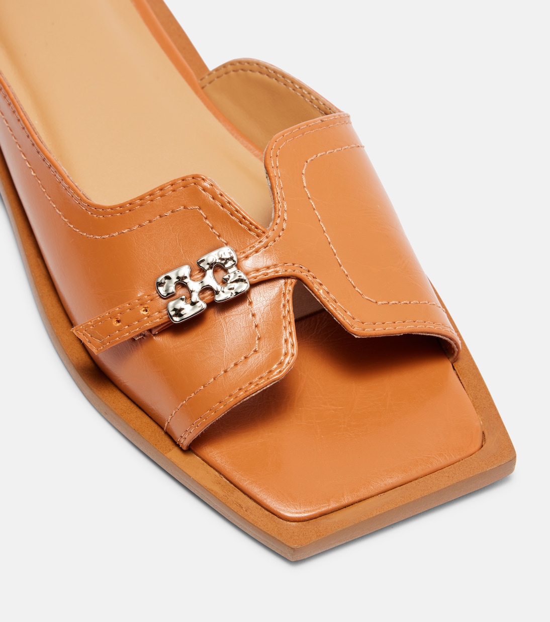 Butterfly faux leather slides | Ganni