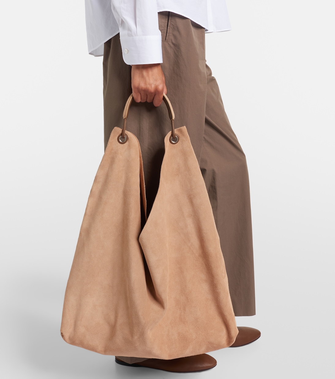 Bindle Three suede shoulder bag | The Row