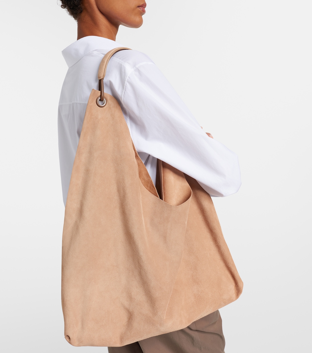 Bindle Three suede shoulder bag | The Row