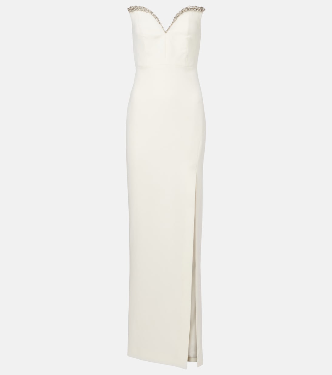 Abito lungo in crêpe senza spalline | Roland Mouret