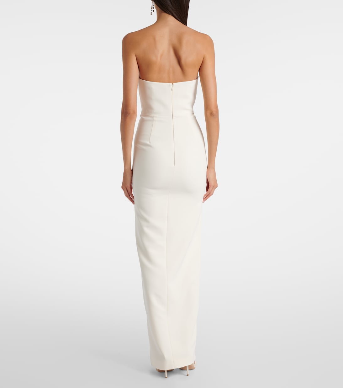 Abito lungo in crêpe senza spalline | Roland Mouret