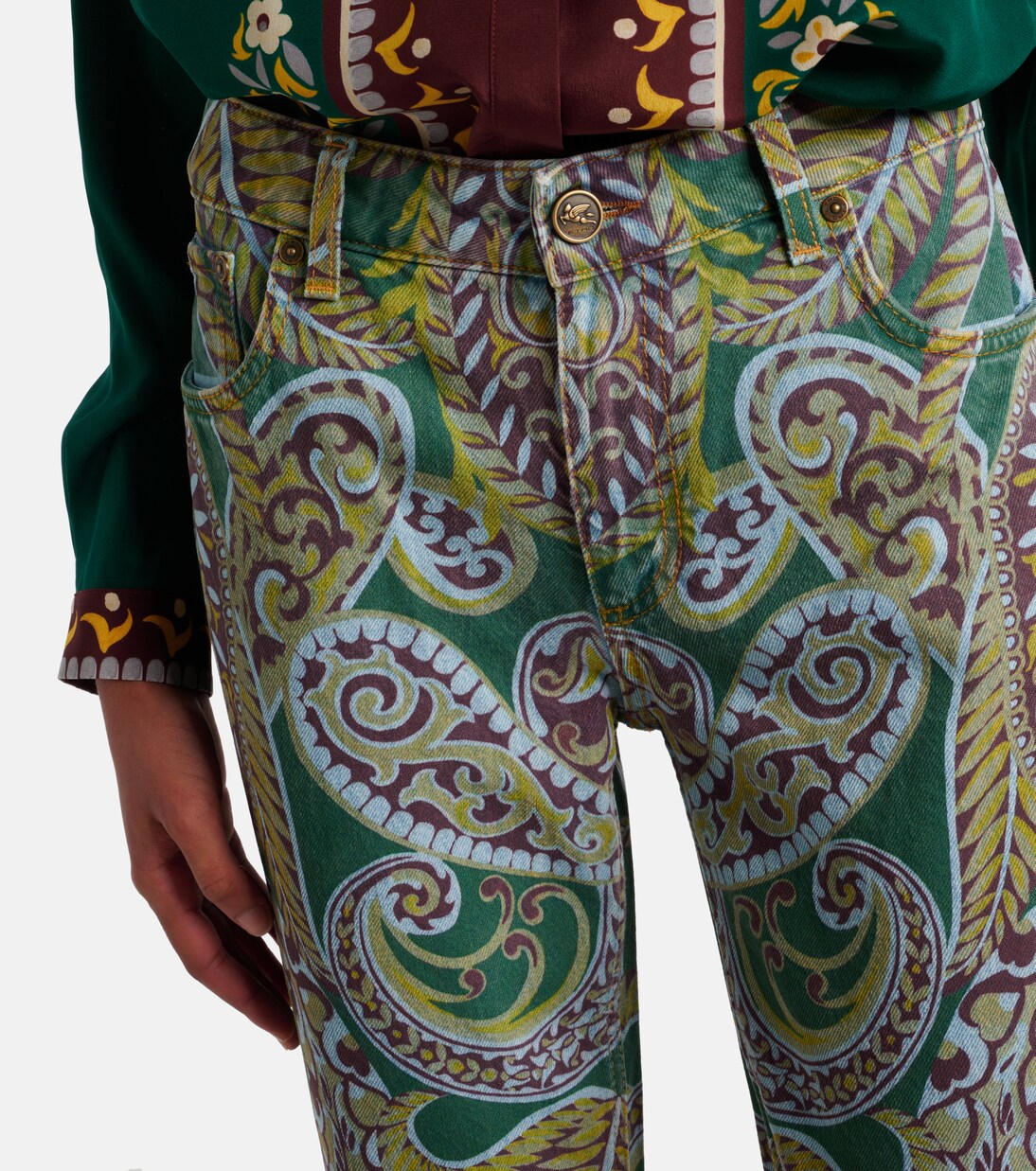 Paisley high-rise bootcut jeans | Etro