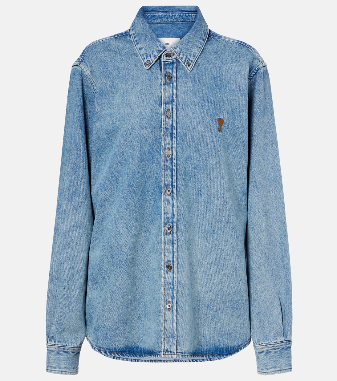 Embroidered denim shirt | Ami Paris