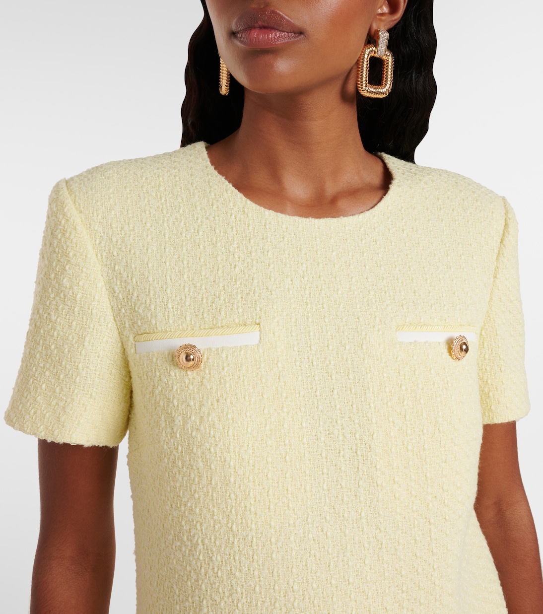 Belted bouclé minidress | Self-Portrait
