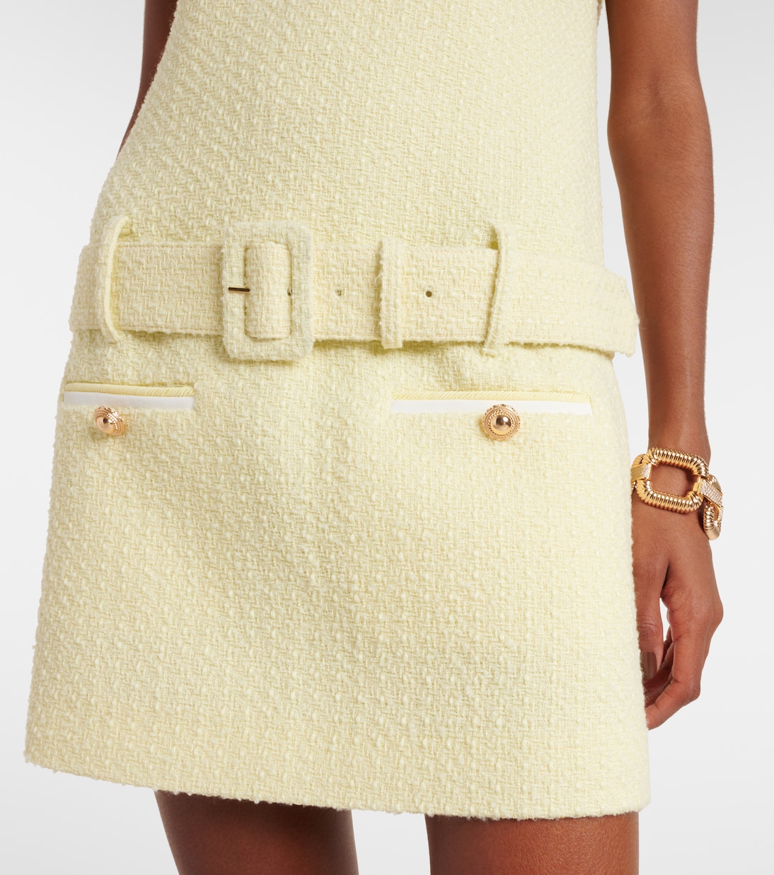 Belted bouclé minidress | Self-Portrait