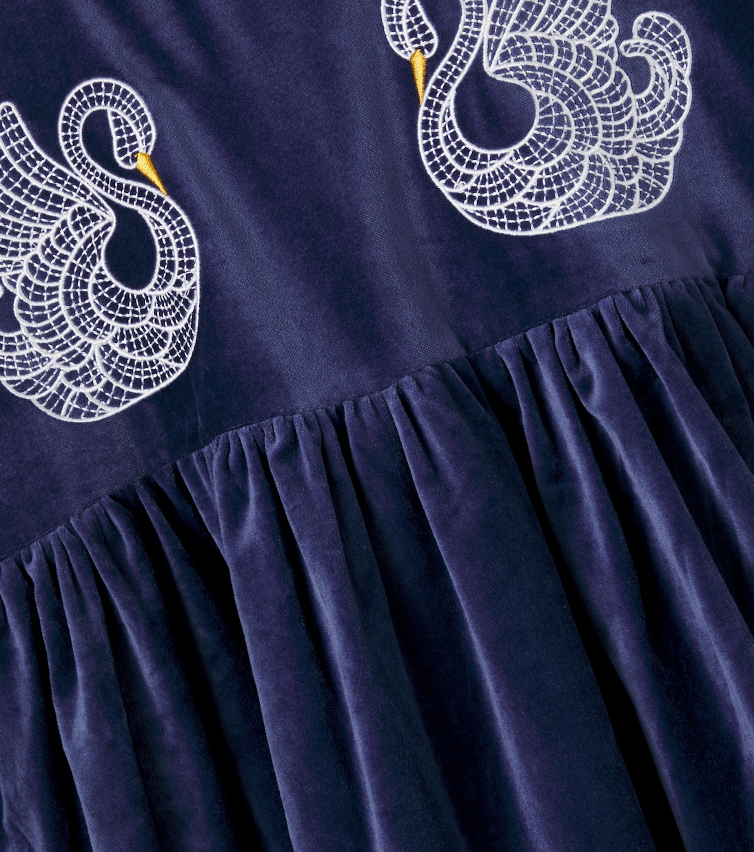 Embroidered cotton velvet dress | Stella McCartney Kids