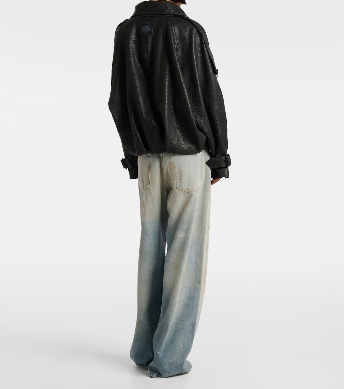 Double-breasted leather jacket | Acne Studios