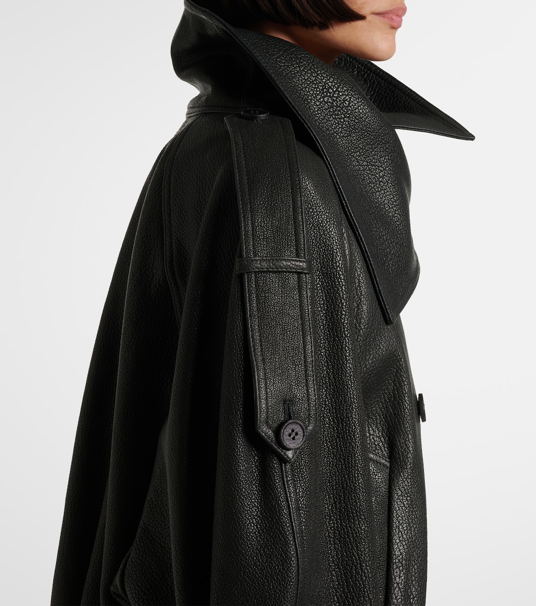 Double-breasted leather jacket | Acne Studios