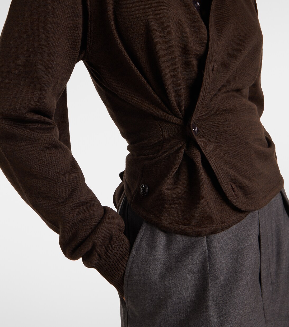 Twisted tie-detail wool-blend cardigan | Lemaire