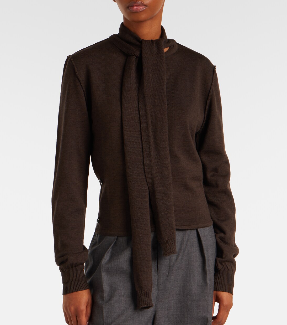 Twisted tie-detail wool-blend cardigan | Lemaire