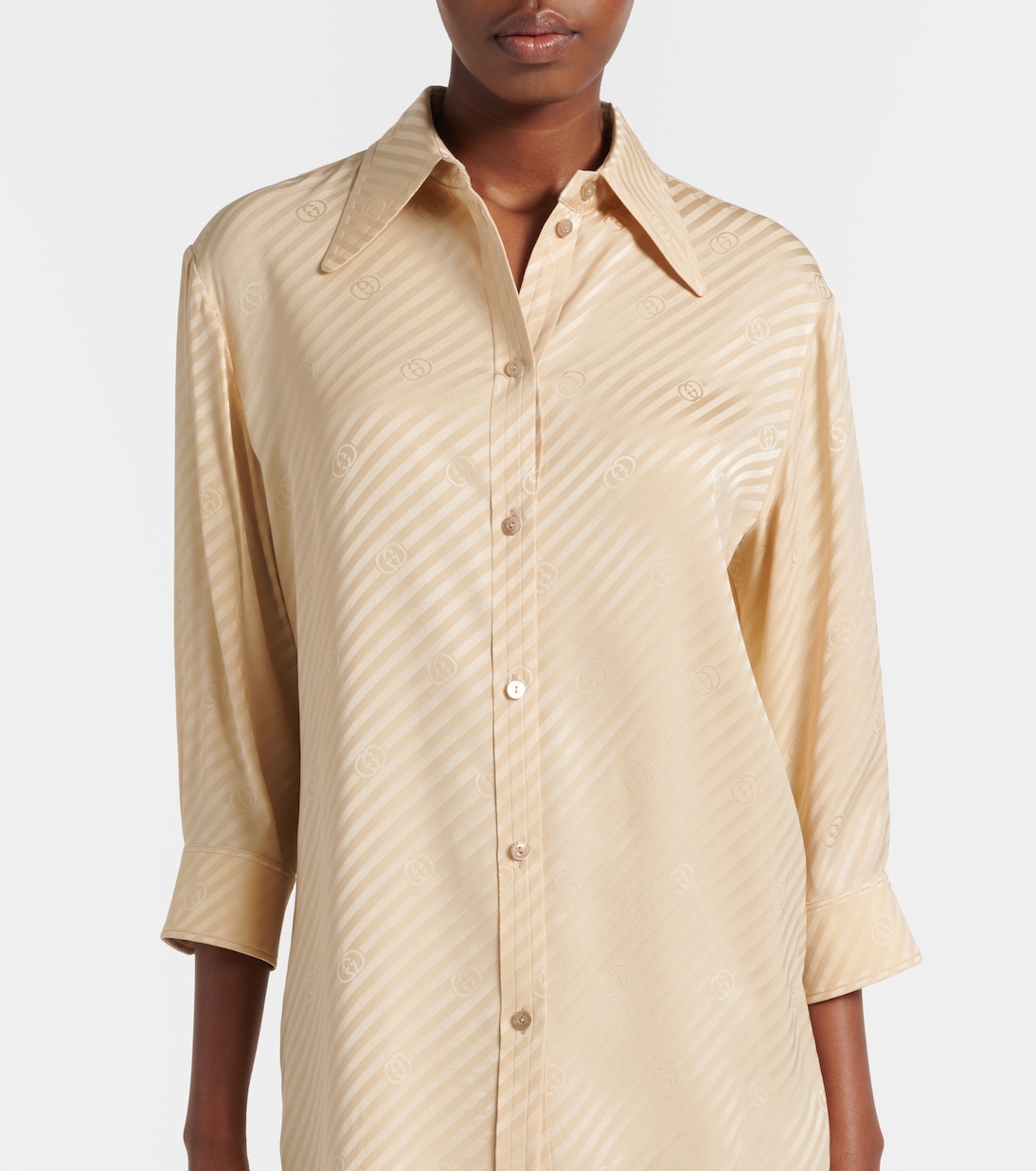 Interlocking G striped silk shirt | Gucci