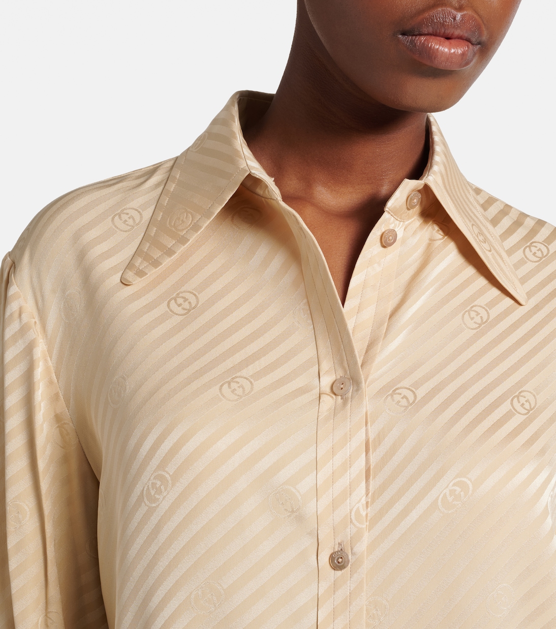 Interlocking G striped silk shirt | Gucci
