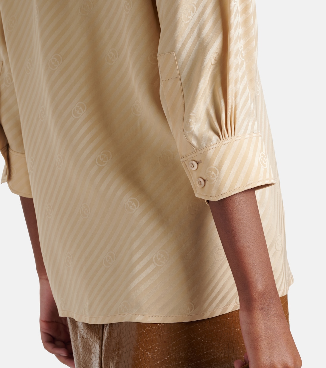 Interlocking G striped silk shirt | Gucci