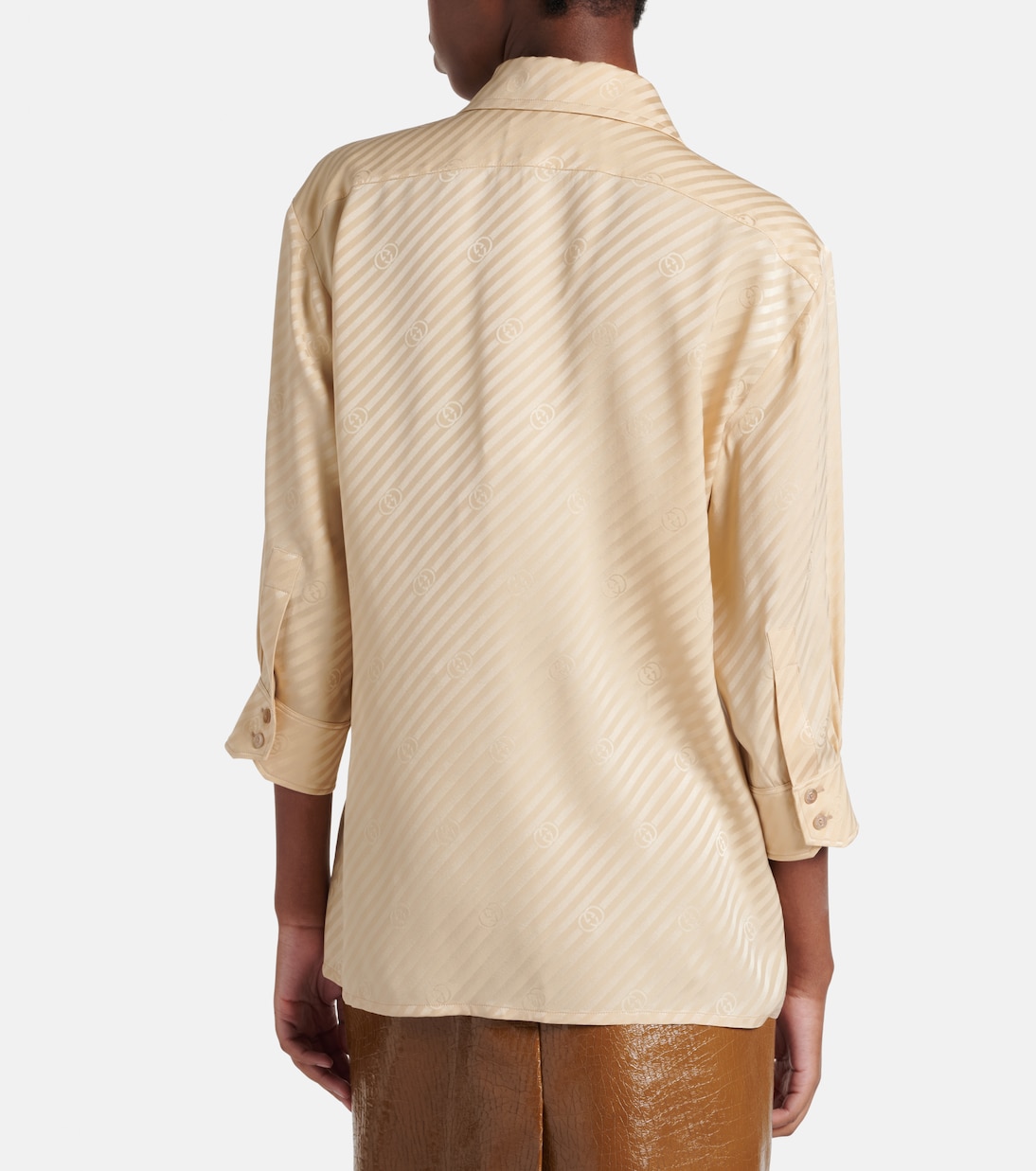 Interlocking G striped silk shirt | Gucci