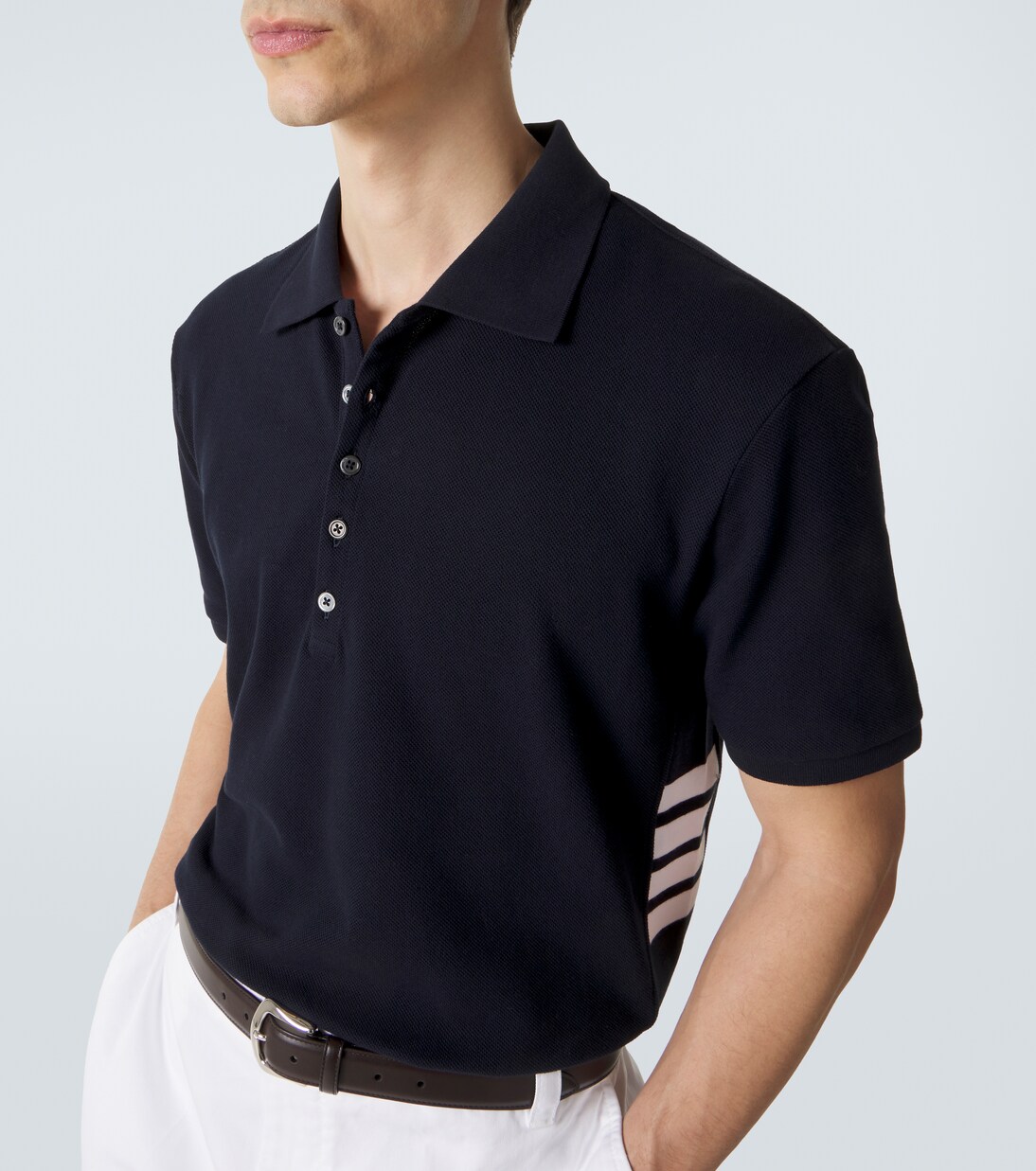 4-Bar cotton piqué polo shirt | Thom Browne