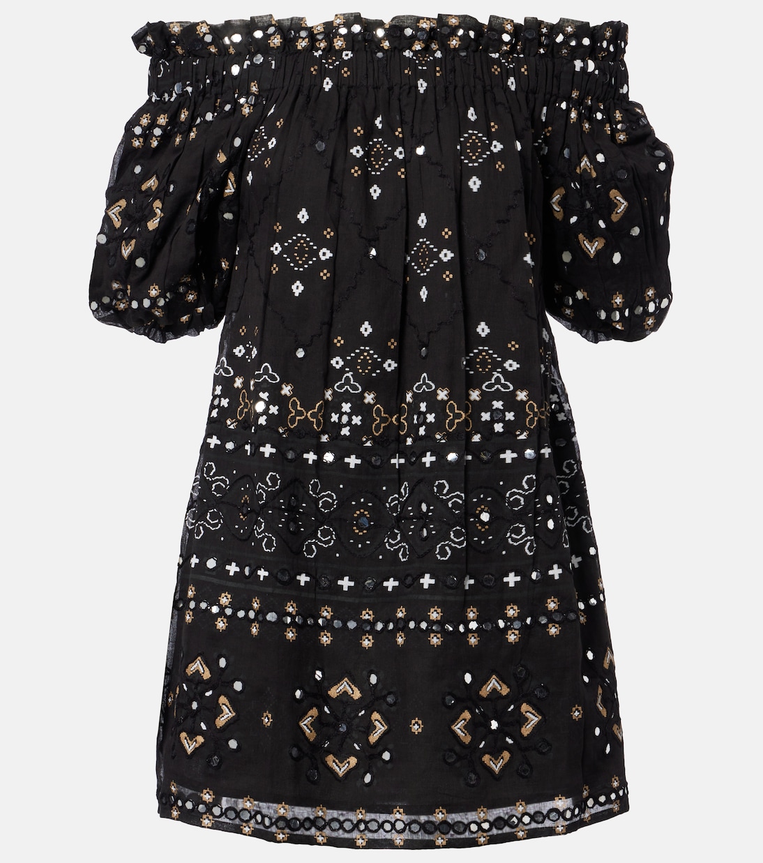 Embellished cotton poplin minidress | Juliet Dunn