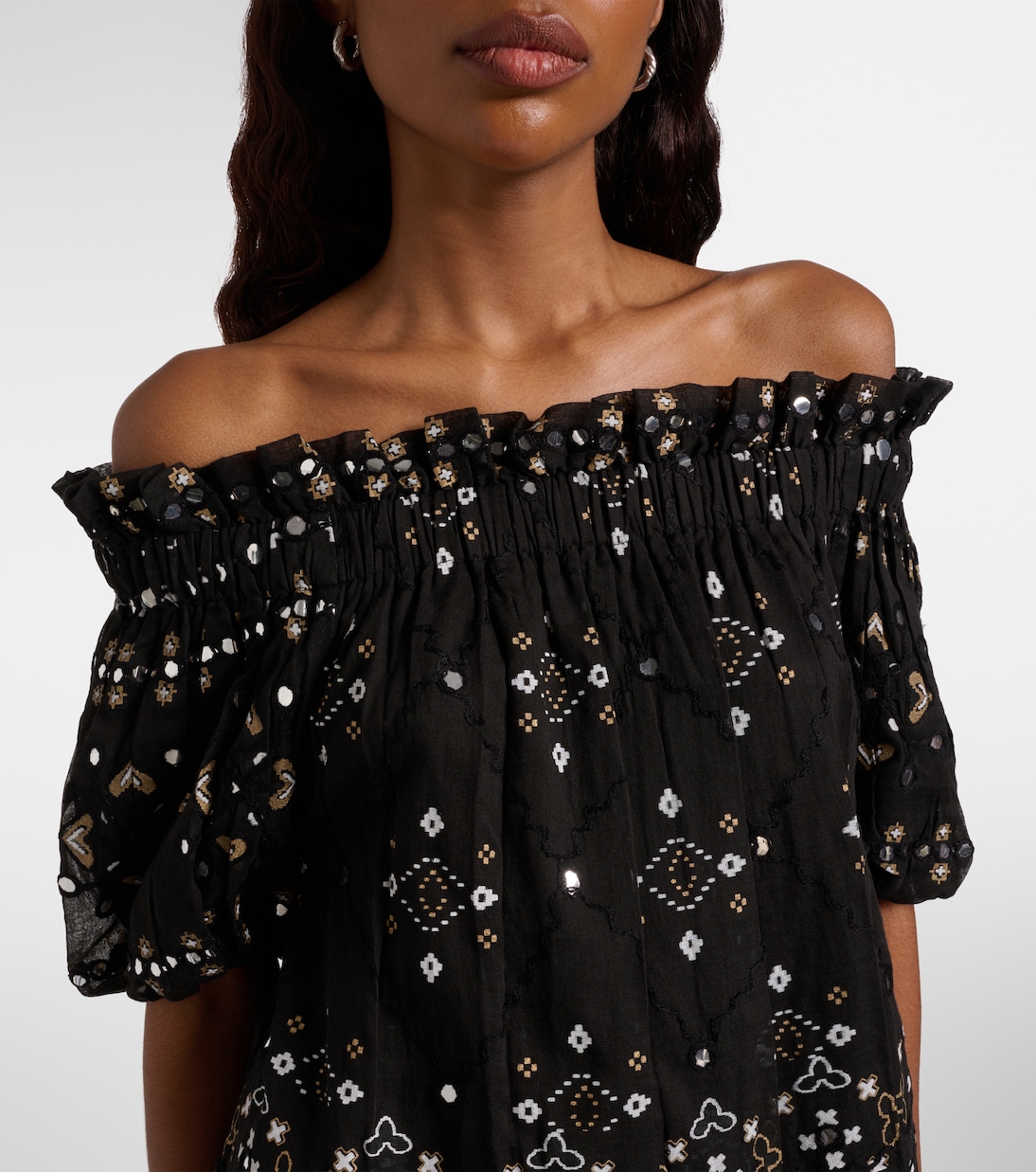 Embellished cotton poplin minidress | Juliet Dunn