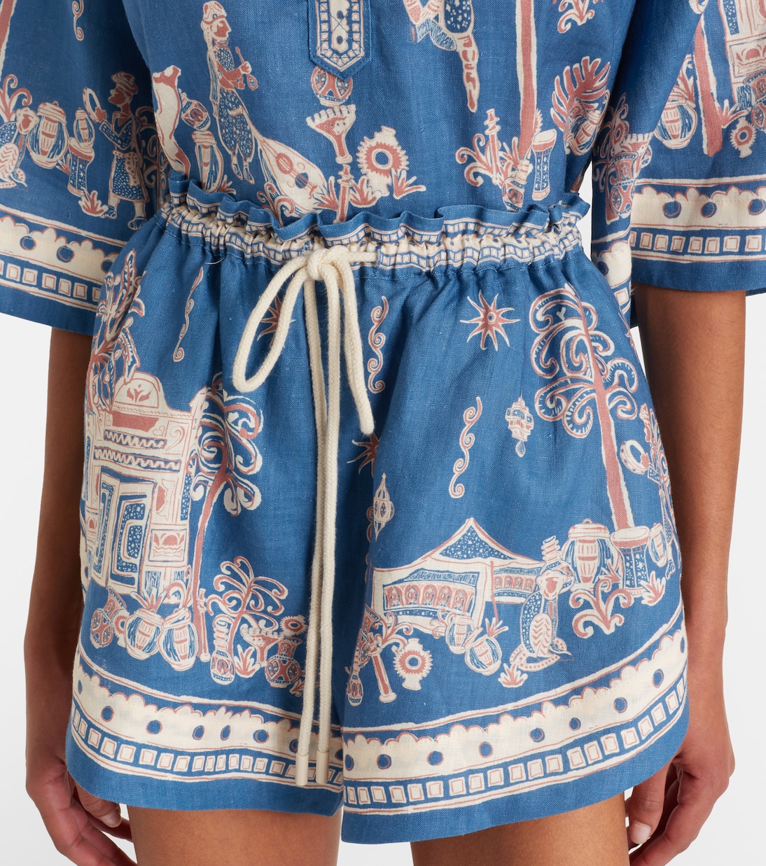 Acacia printed linen Bermuda shorts | Alémais