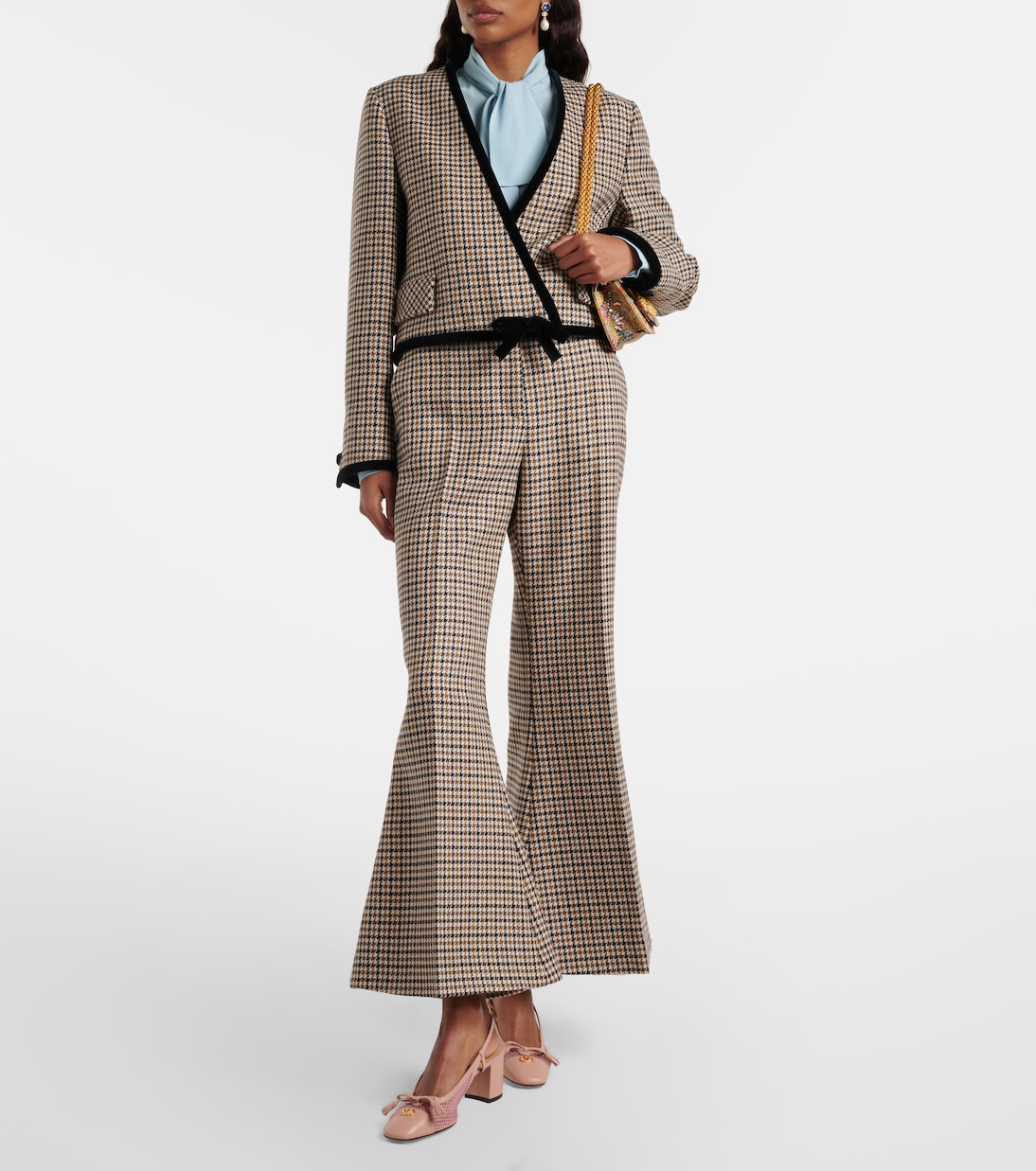 VLogo leather and mesh slingback pumps | Valentino Garavani