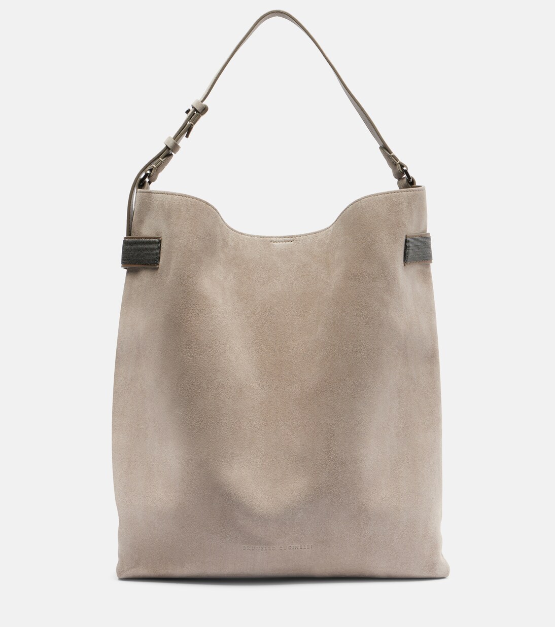 Essence Monili Large suede tote bag | Brunello Cucinelli