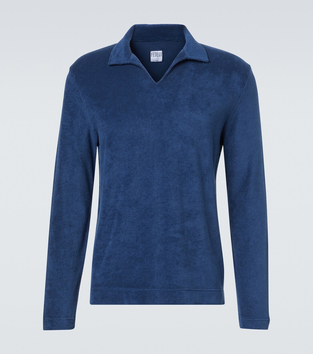 Cotton terry polo sweater | Fedeli
