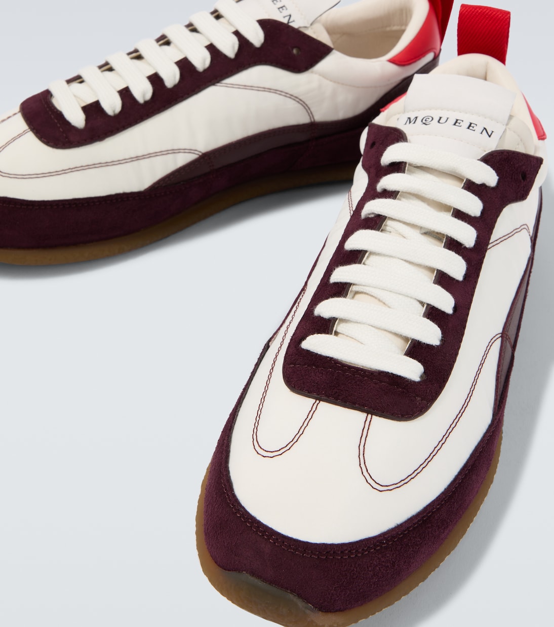EC1 suede-trimmed leather sneakers | McQueen