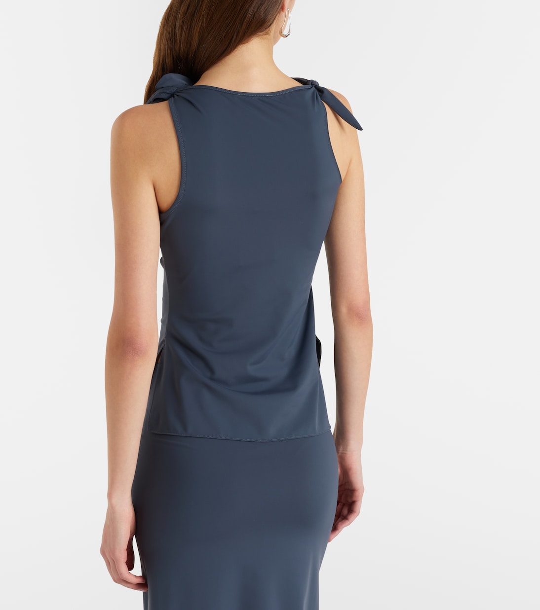 Floral-appliqué gathered jersey top | Coperni