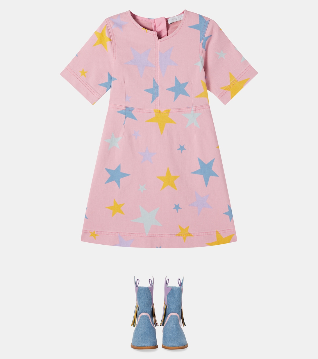Bedrucktes Kleid aus Denim | Stella McCartney Kids