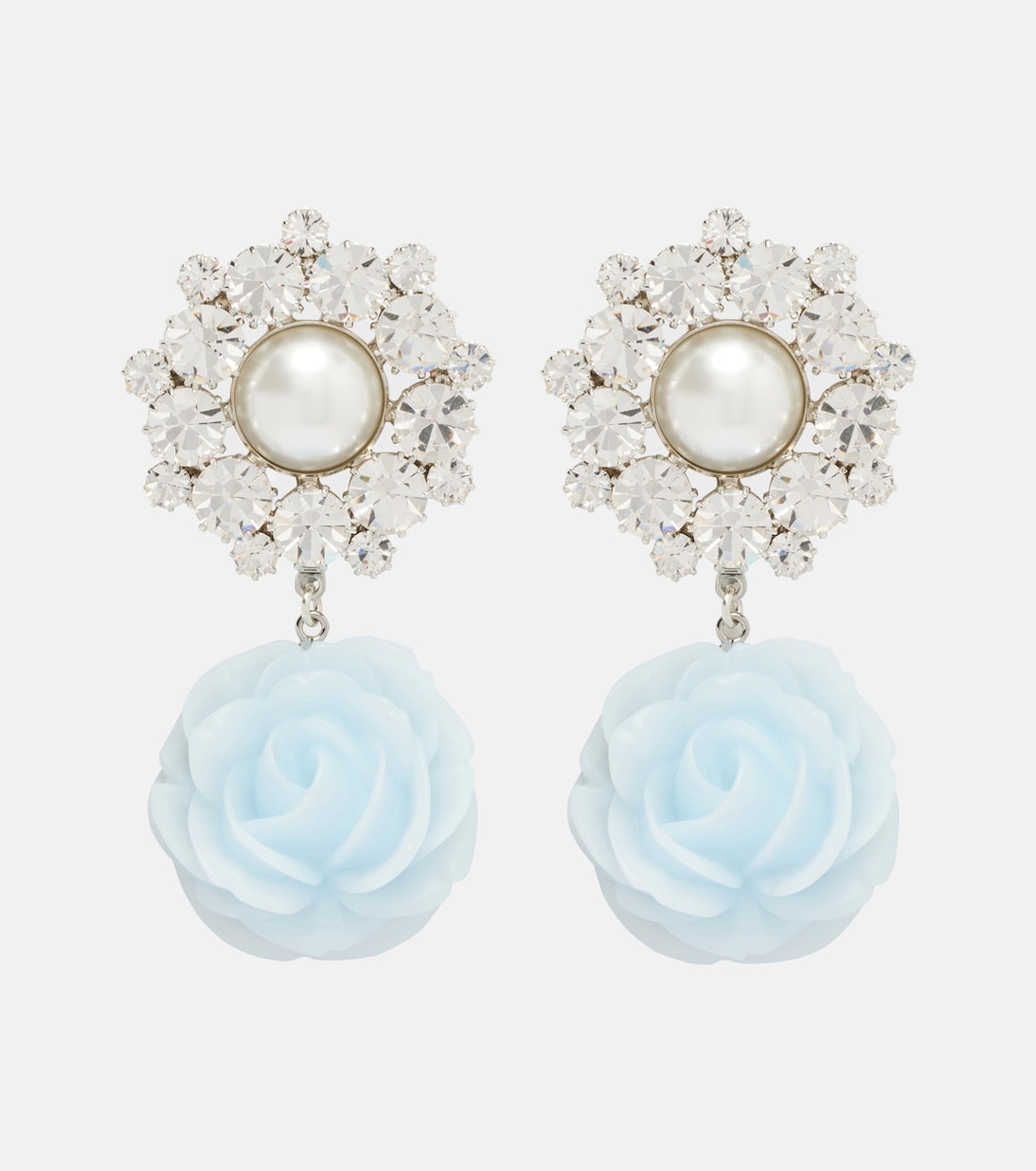Floral-appliqué embellished drop earrings | Magda Butrym