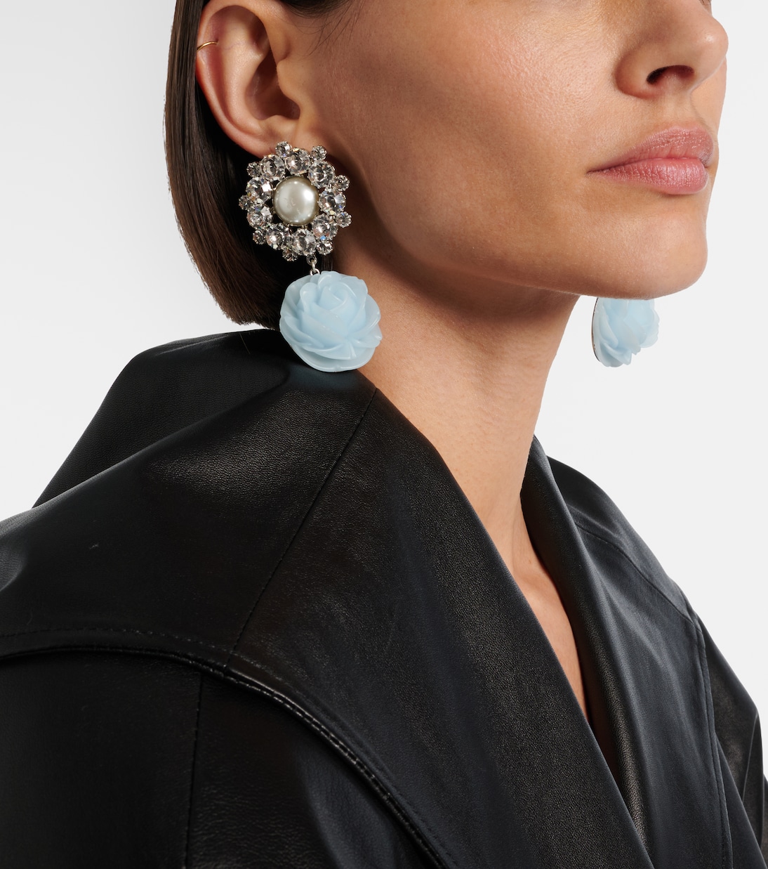 Floral-appliqué embellished drop earrings | Magda Butrym