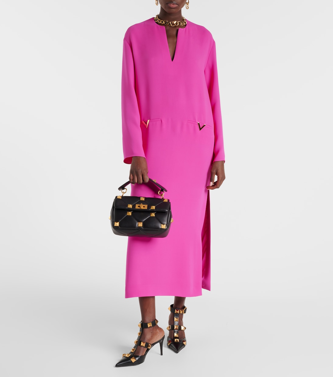 Borsa Roman Stud Medium in pelle | Valentino Garavani