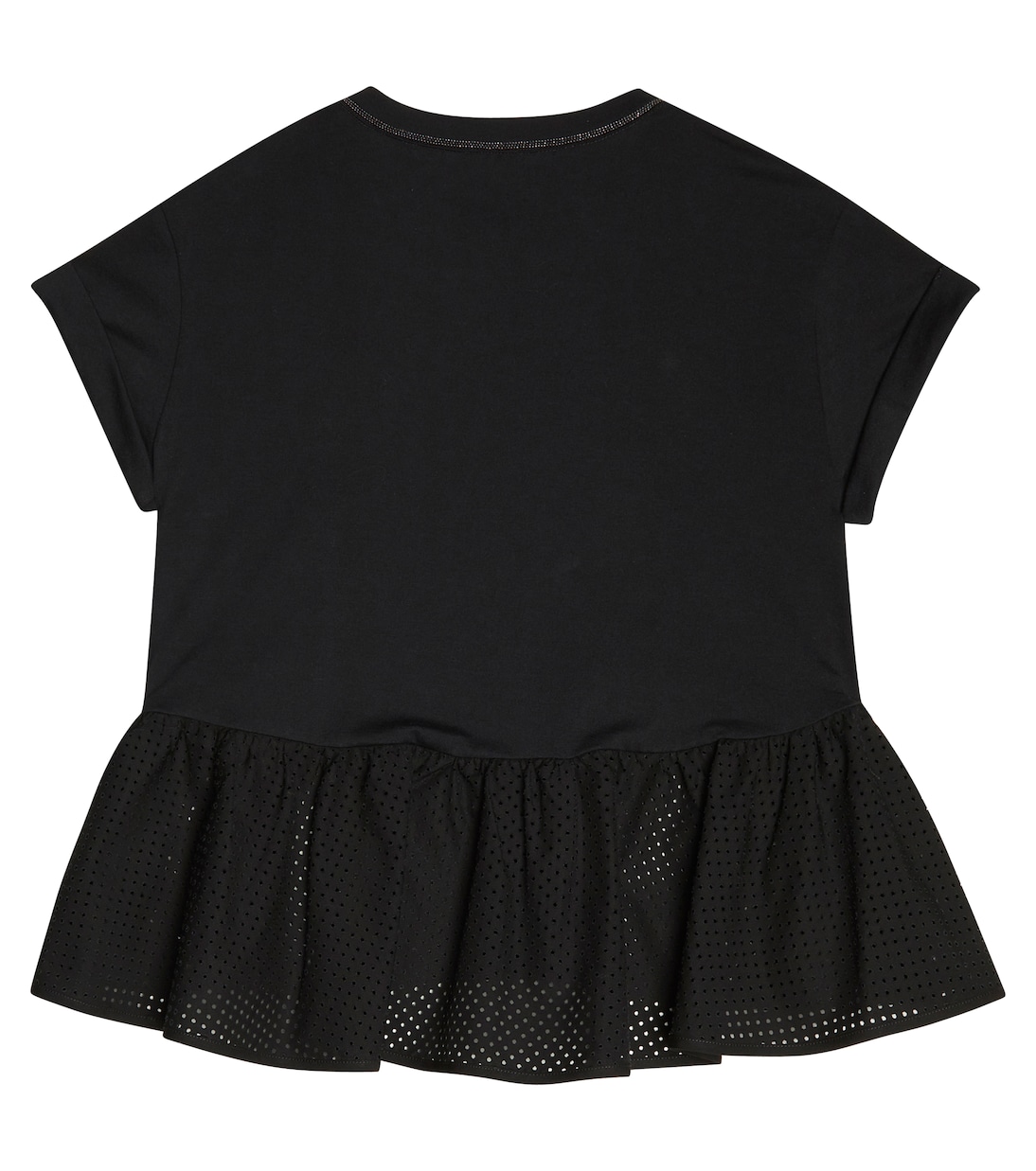 T-Shirt aus Mesh und Baumwolle | Brunello Cucinelli Kids