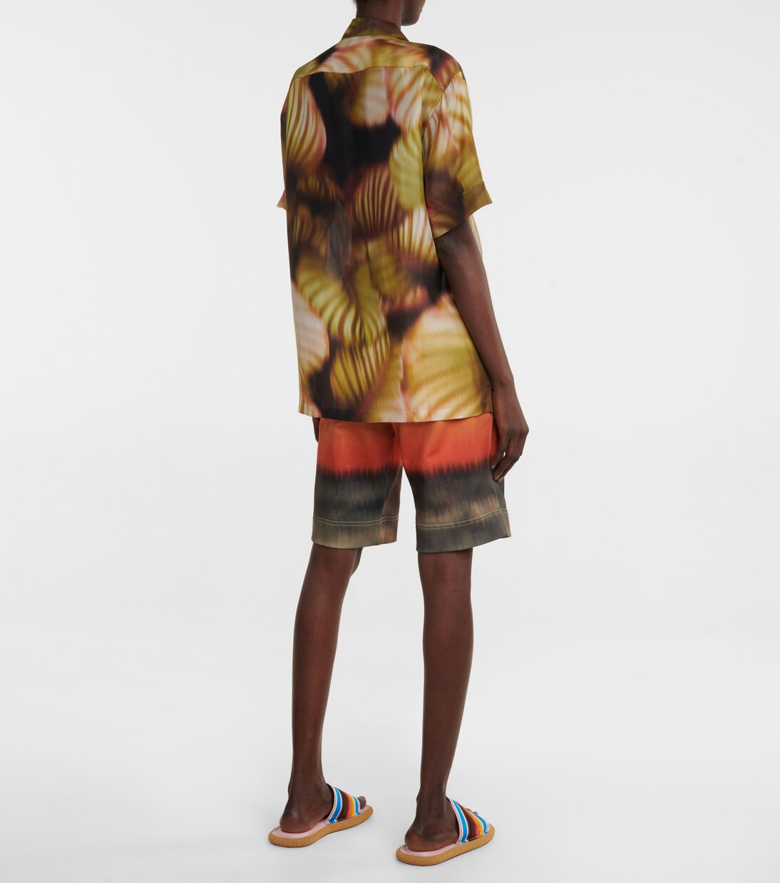 Robe chemise imprimée en soie | Dries Van Noten