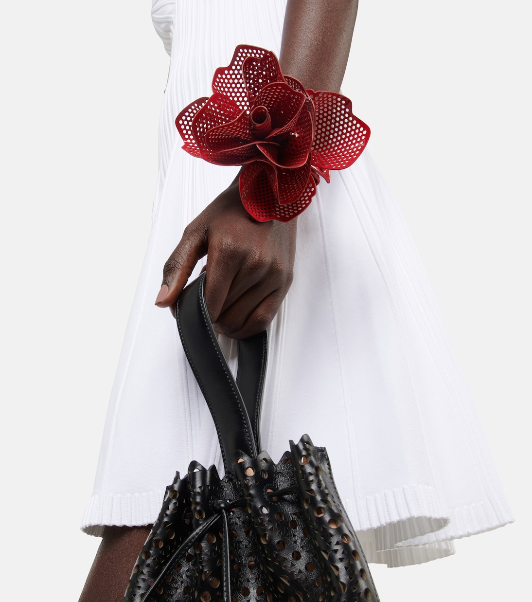 Bracelet en cuir à fleur | Alaïa