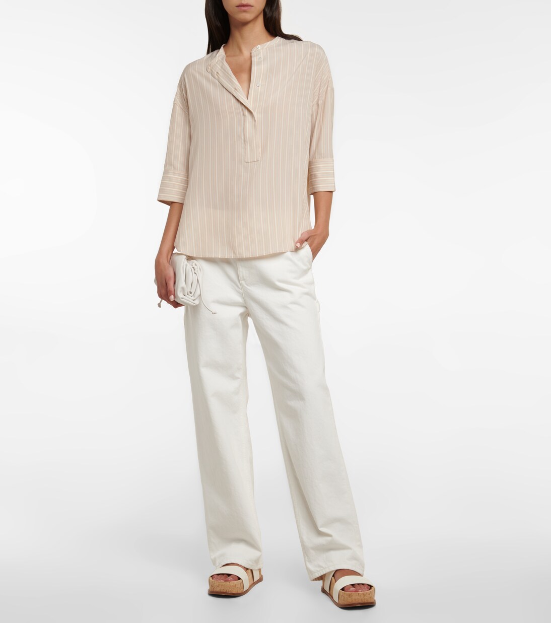Lindsie striped silk crêpe shirt | Loro Piana