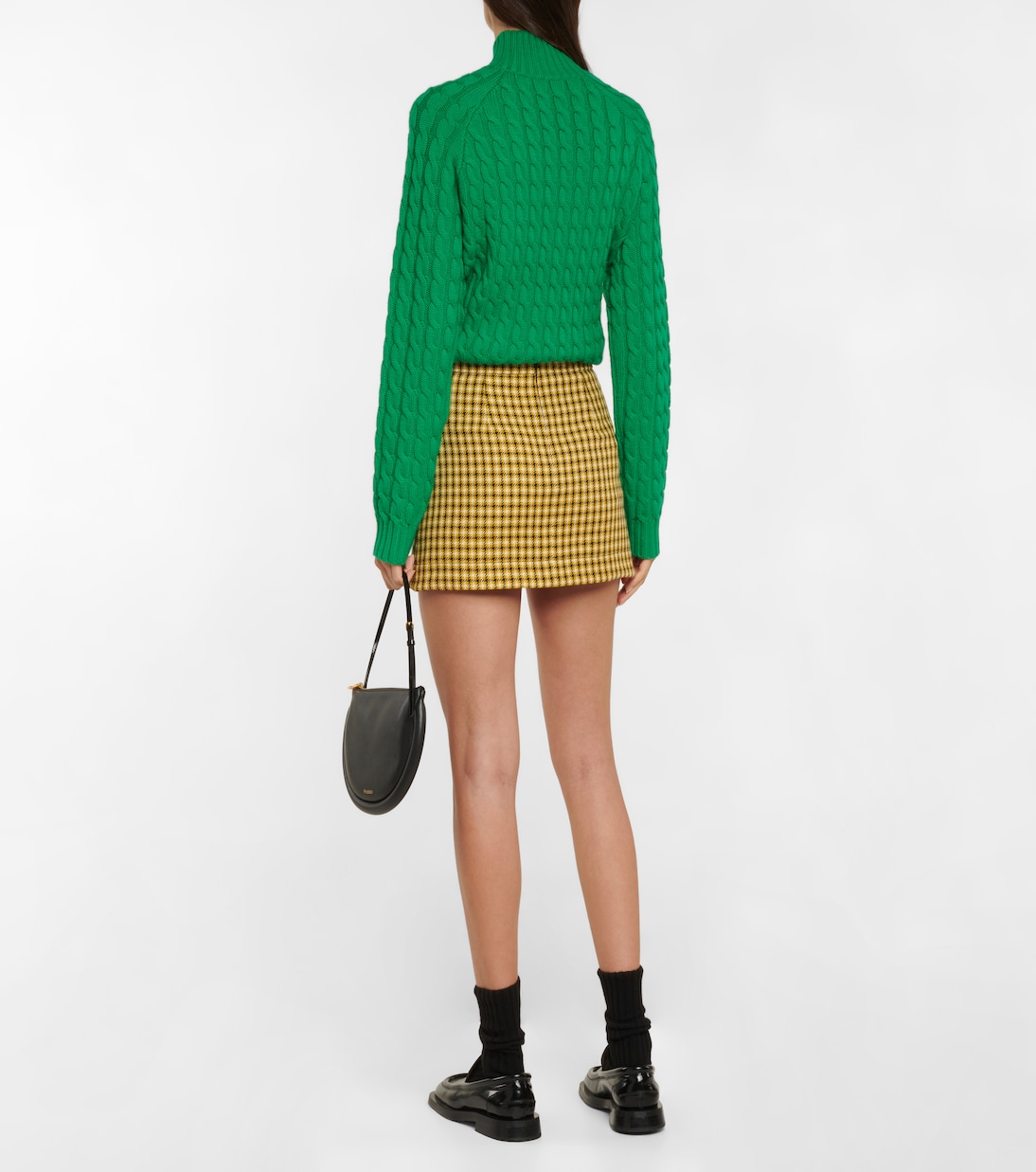 Houndstooth checked wool miniskirt | Plan C