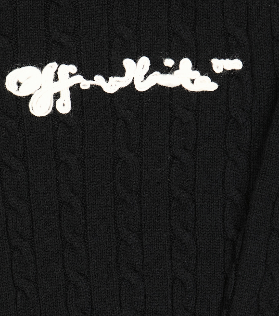 Logo cable-knit wool sweater | Off-White Kids