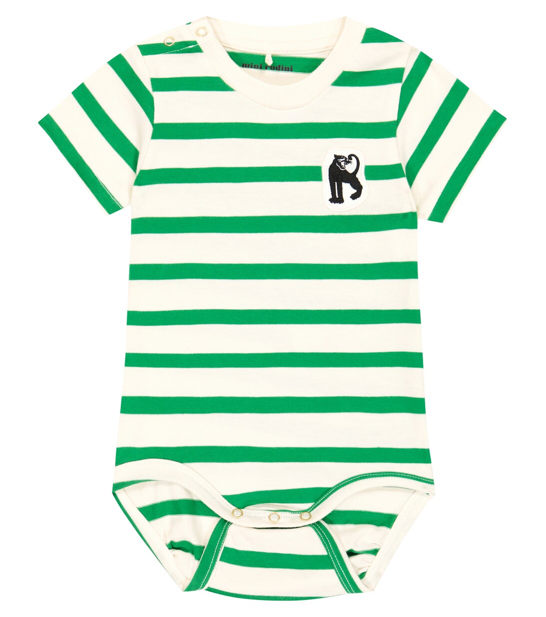 Baby Panther Patch cotton bodysuit | Mini Rodini