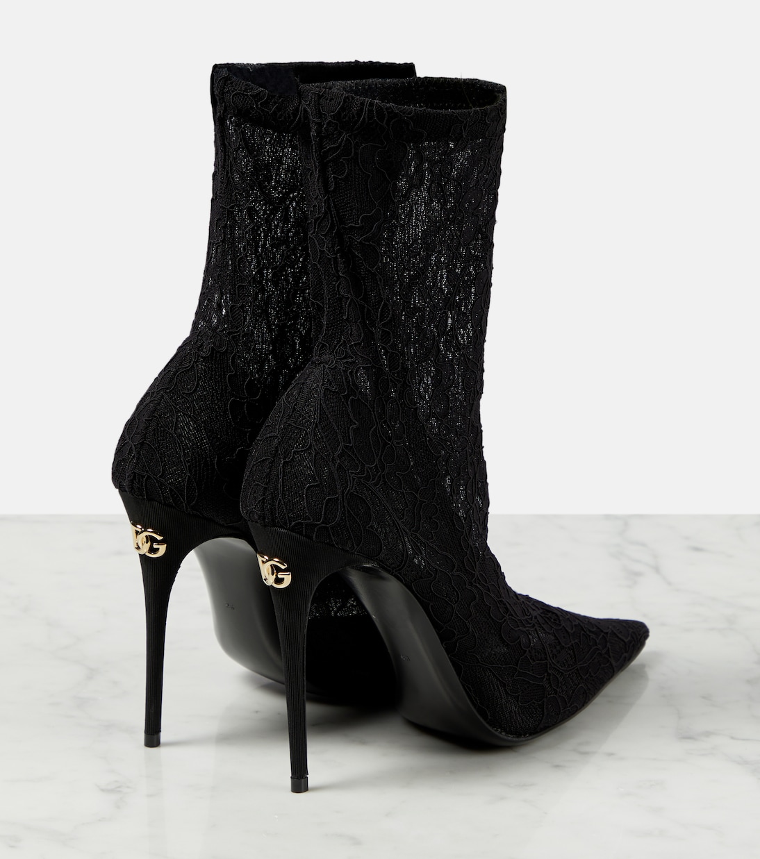 Bottines Lollo en dentelle et cuir | Dolce&Gabbana