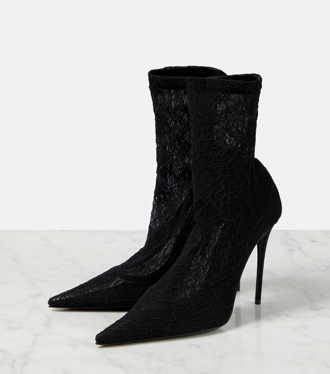 Bottines Lollo en dentelle et cuir | Dolce&Gabbana