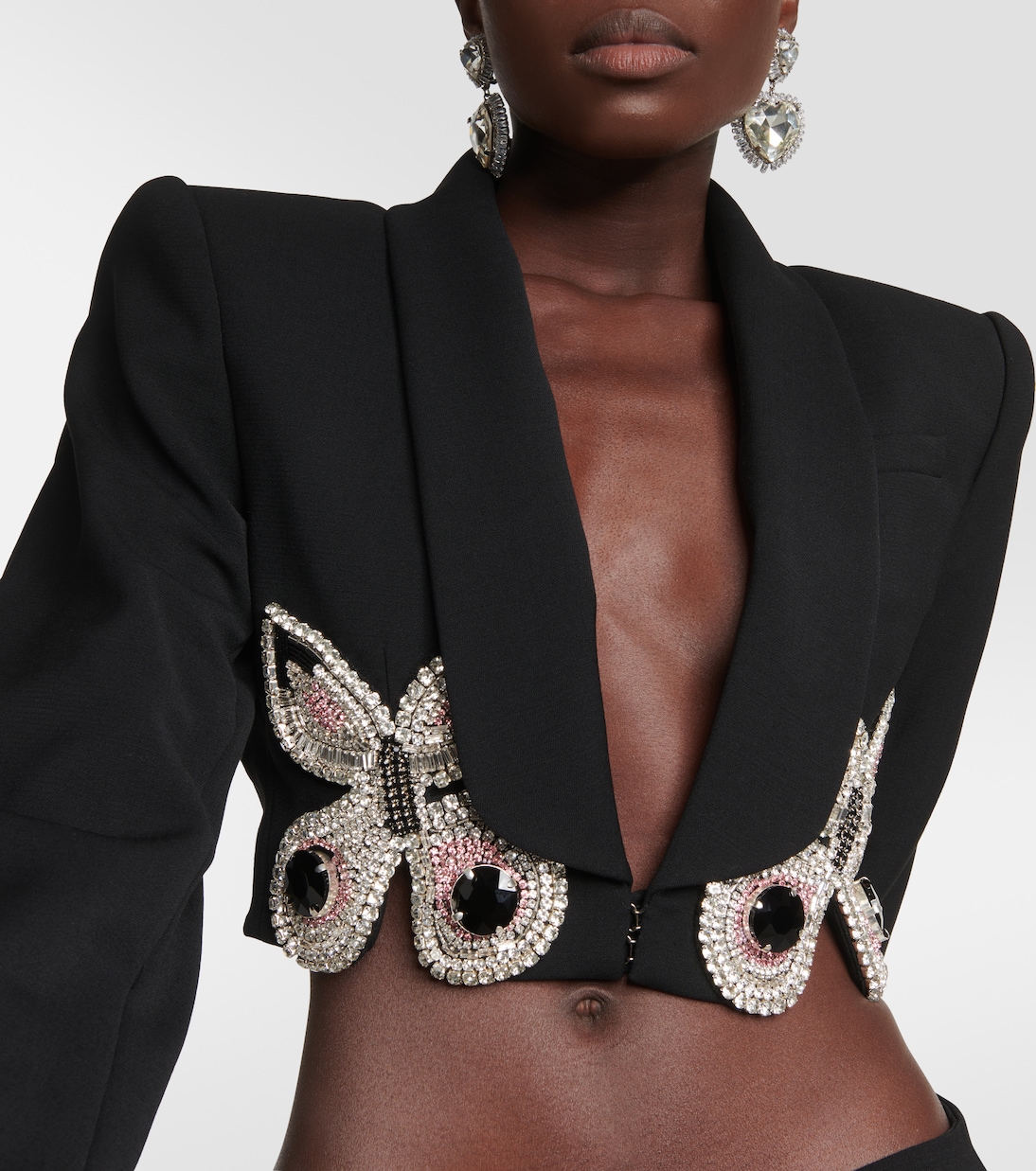 Verzierter Cropped-Blazer aus Wolle | Area
