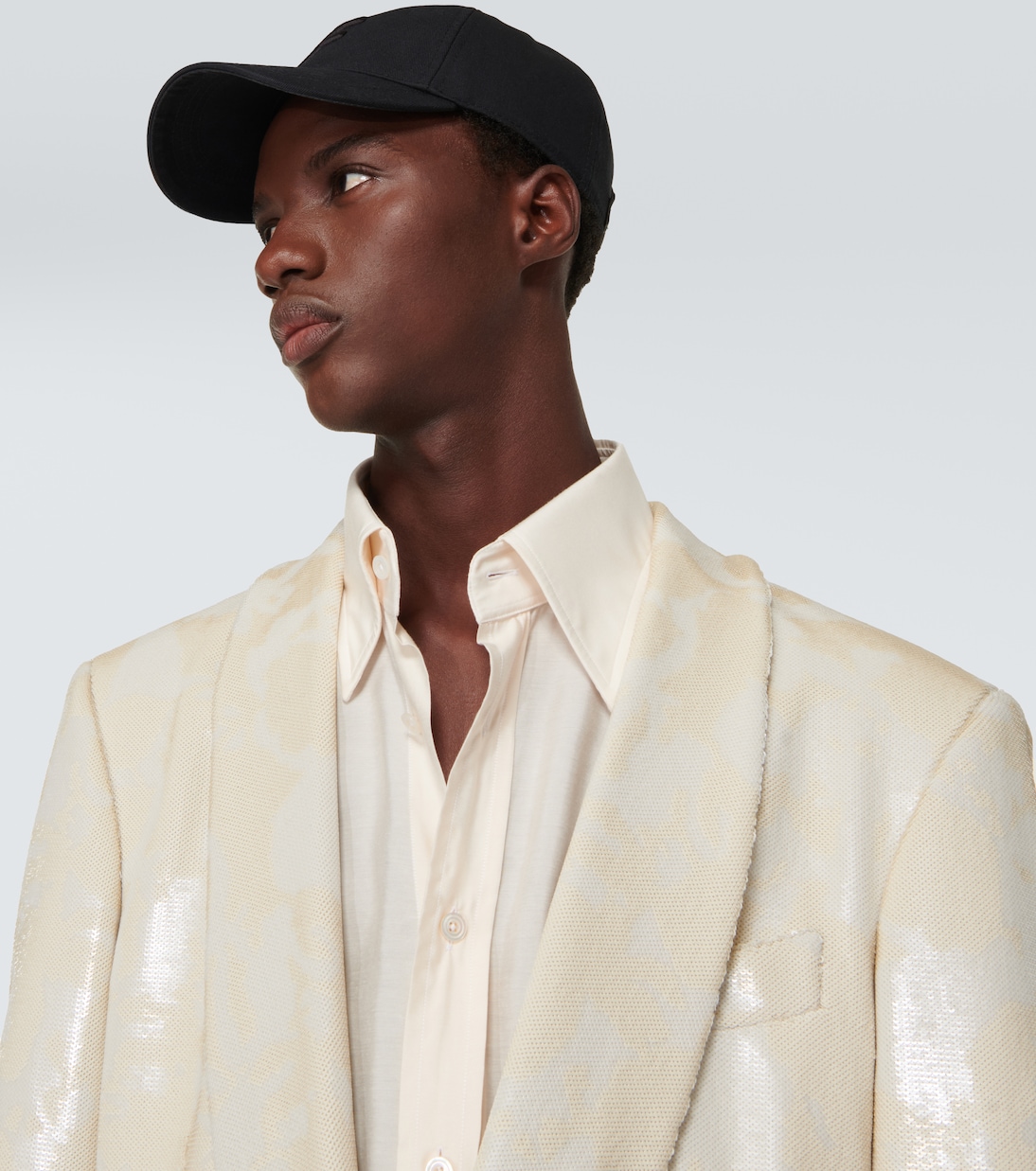 Embroidered canvas and leather cap | Tom Ford