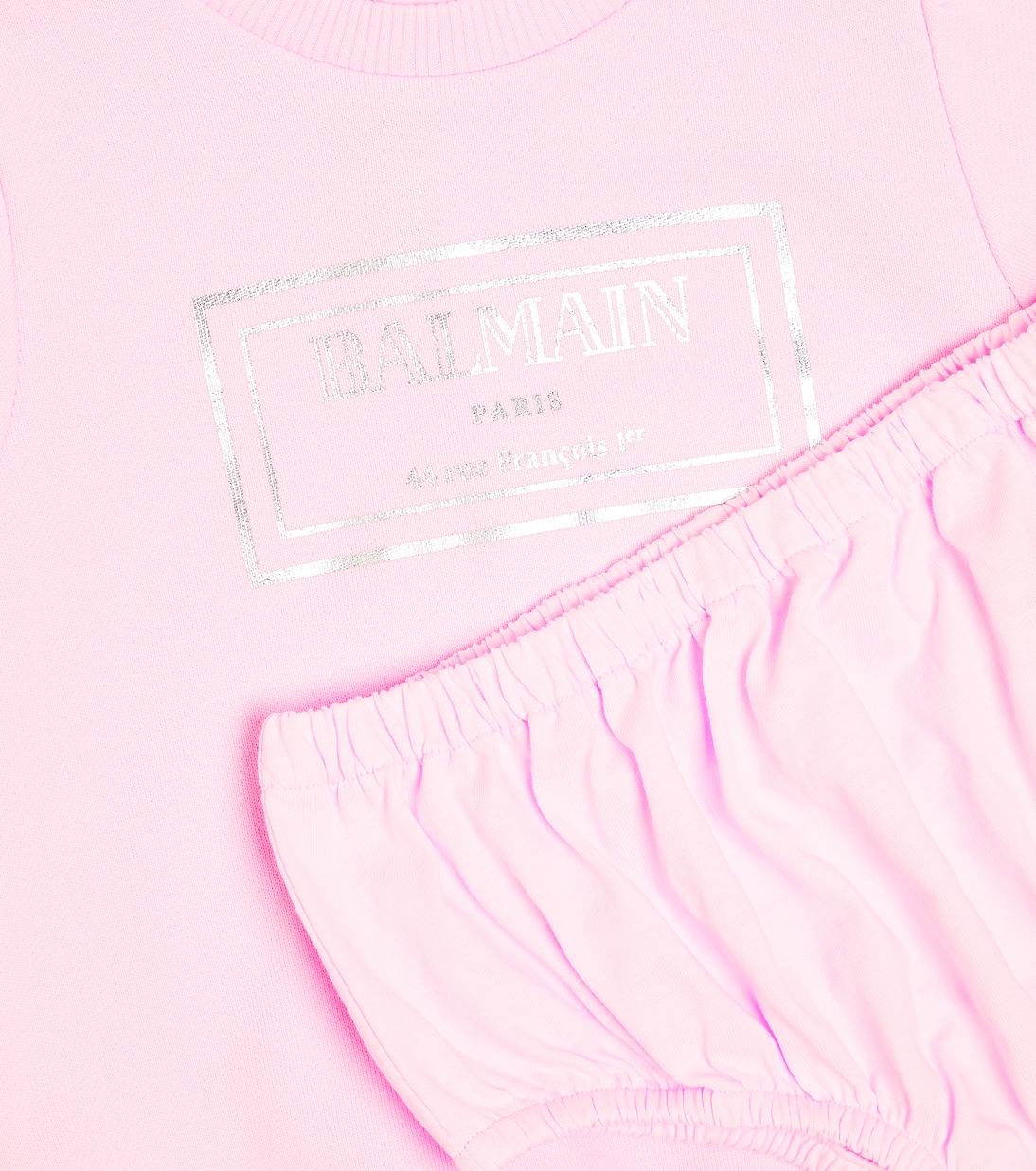 Baby logo cotton dress and bloomers set | Balmain Kids