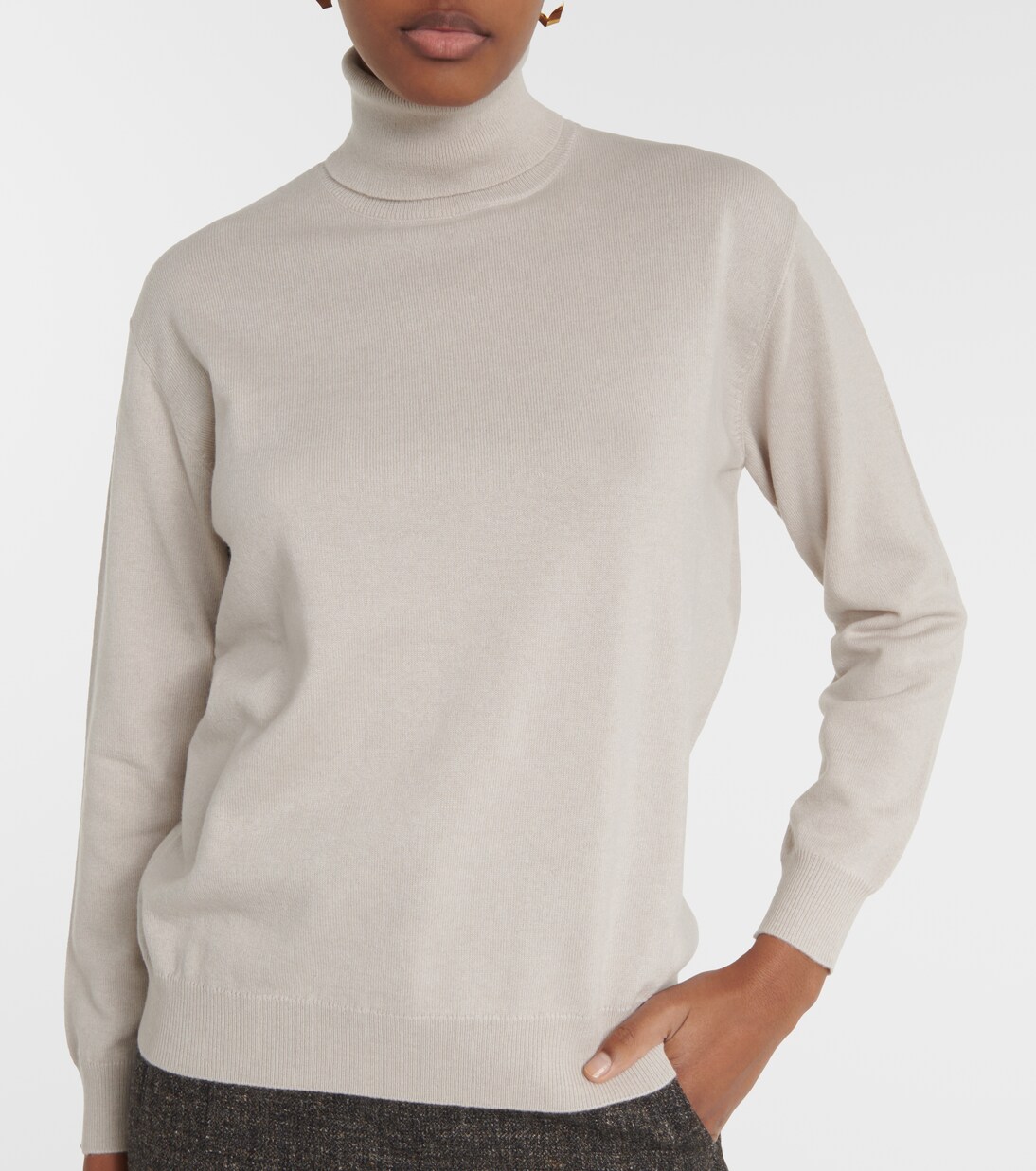 Camiseta de cachemir con cuello alto | Brunello Cucinelli