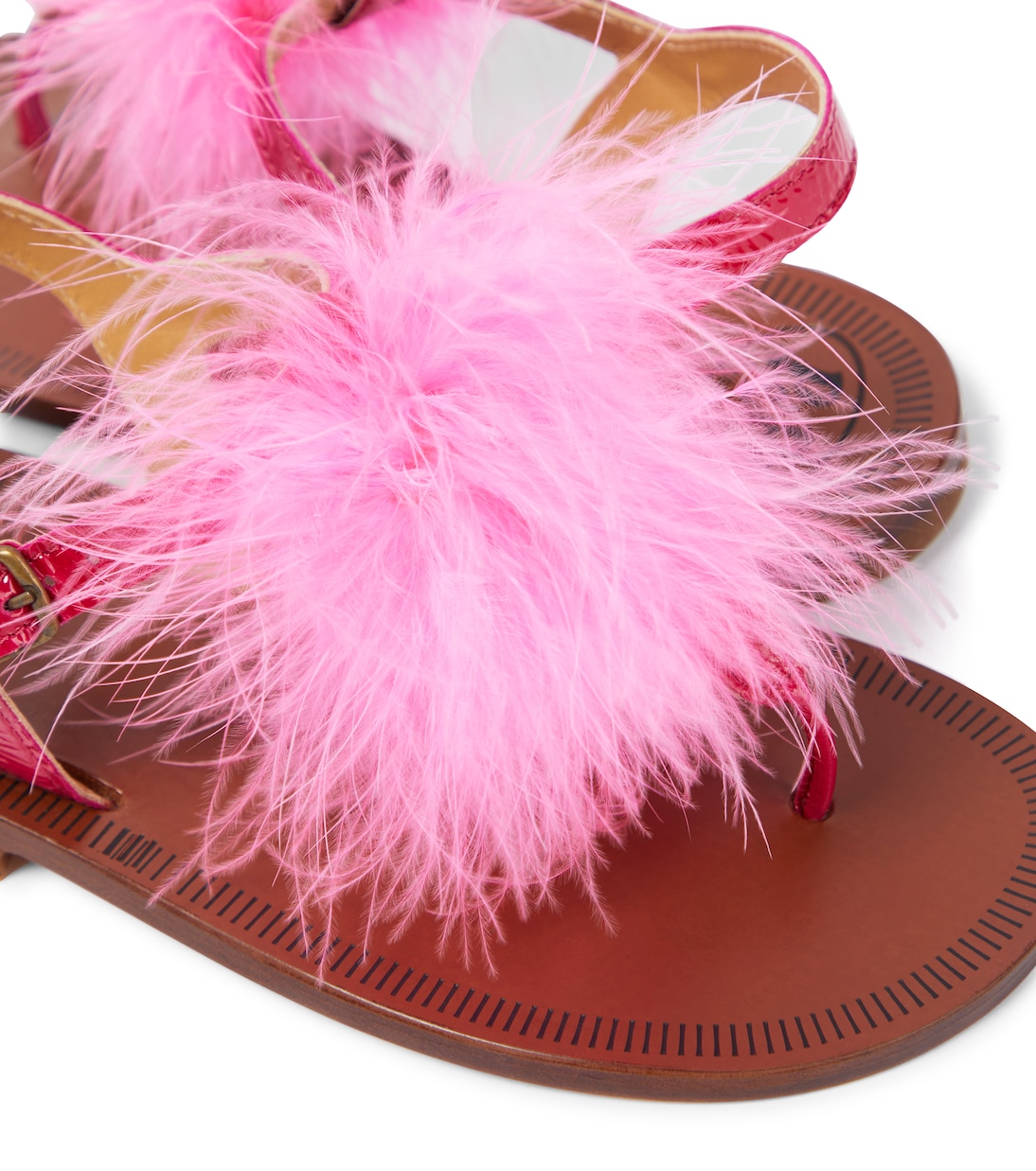 Sandali Vernice in pelle con piume | PèPè