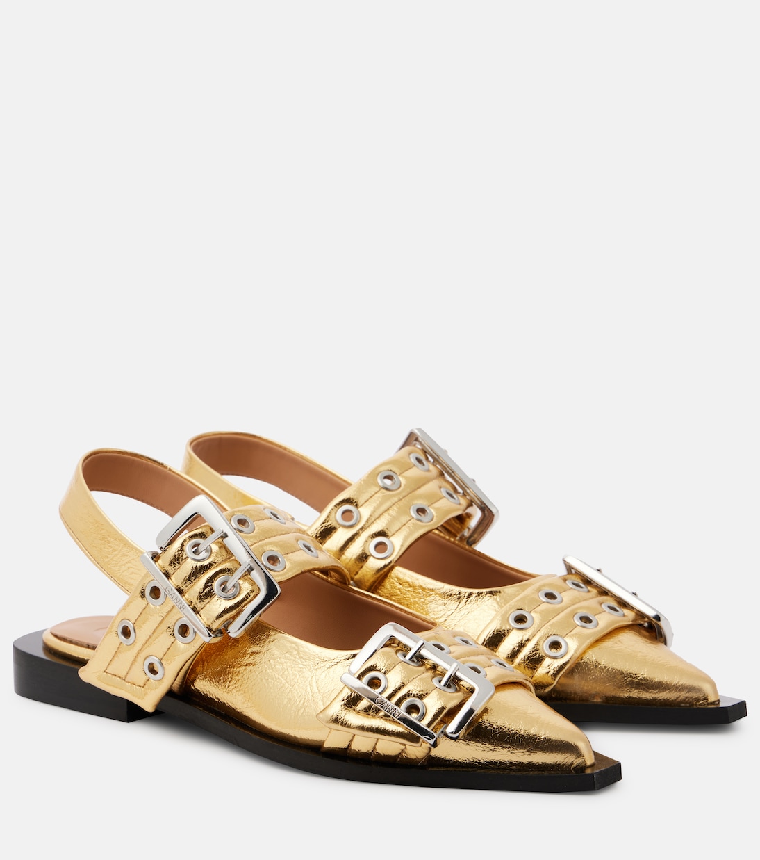Ballerine Buckle in similpelle | Ganni