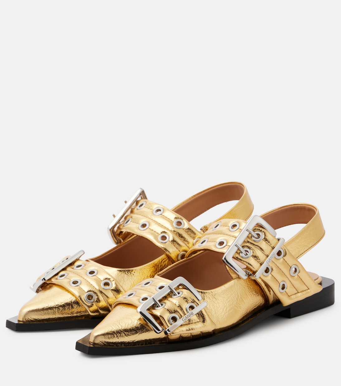 Ballerine Buckle in similpelle | Ganni