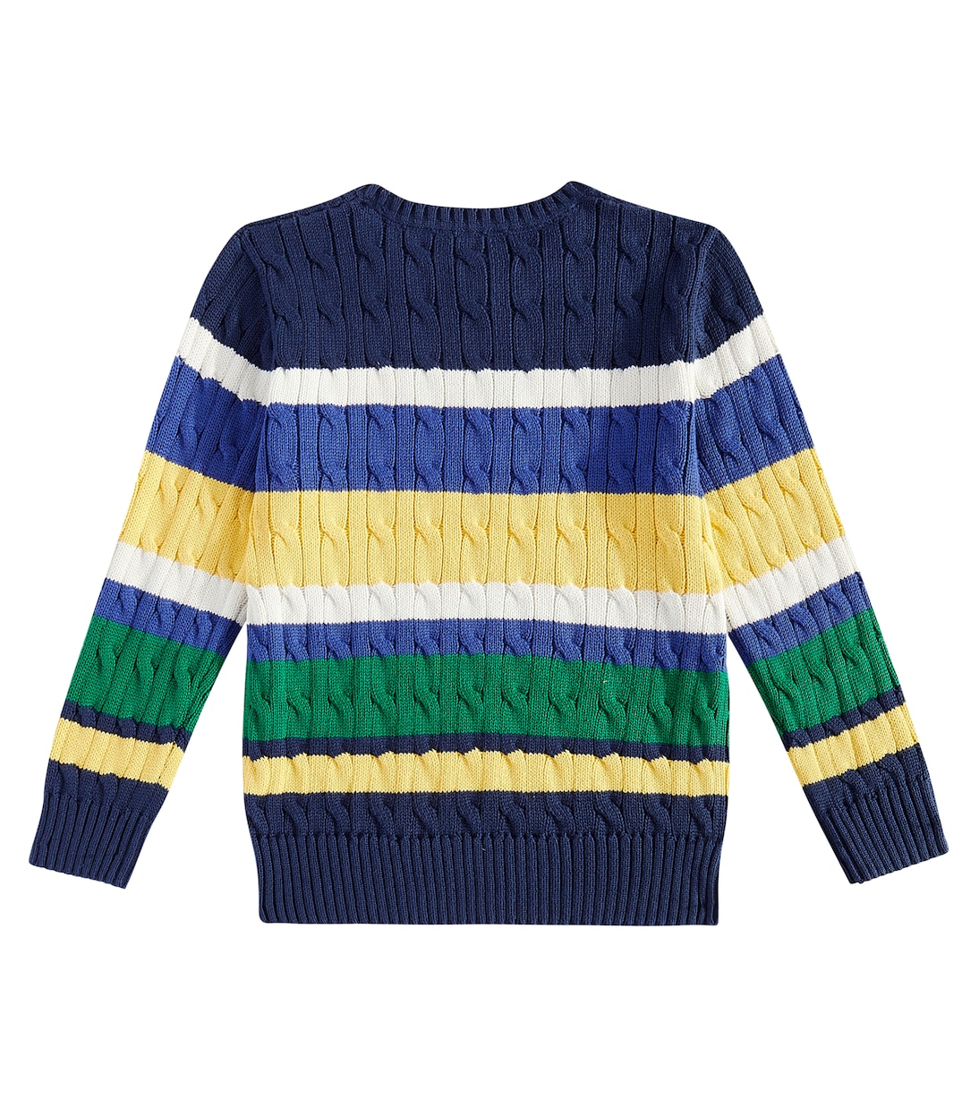Striped cable-knit cotton sweater | Polo Ralph Lauren Kids