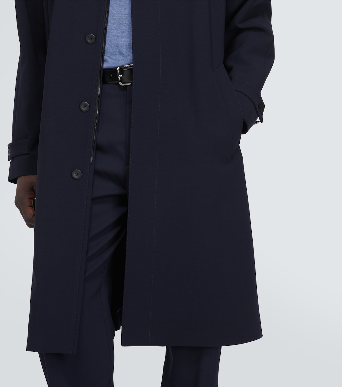 Wool blend coat in blue Giorgio Armani Mytheresa